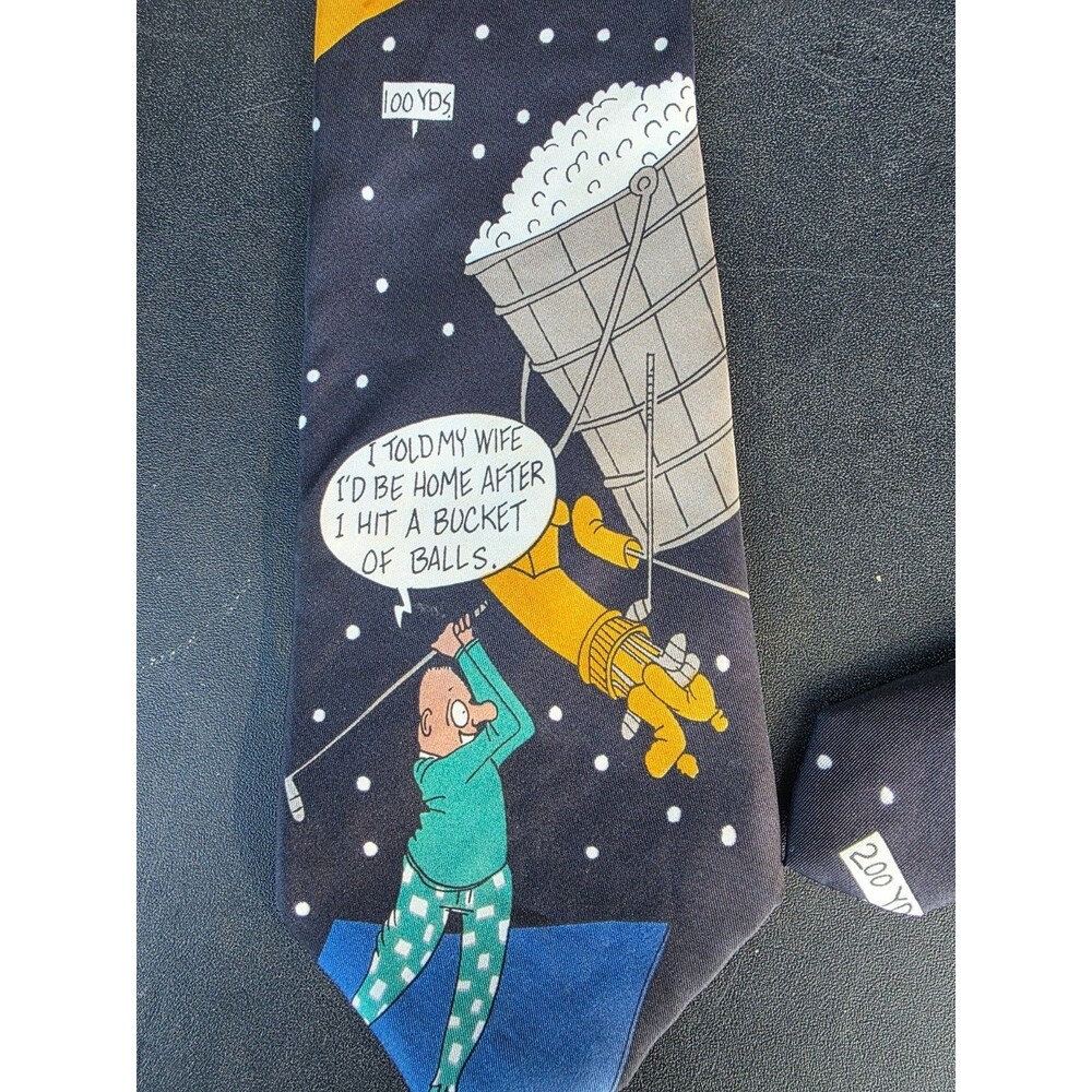 Richard Torrey Originals Dad jokes Golf Tie 100% Silk balls Novelty